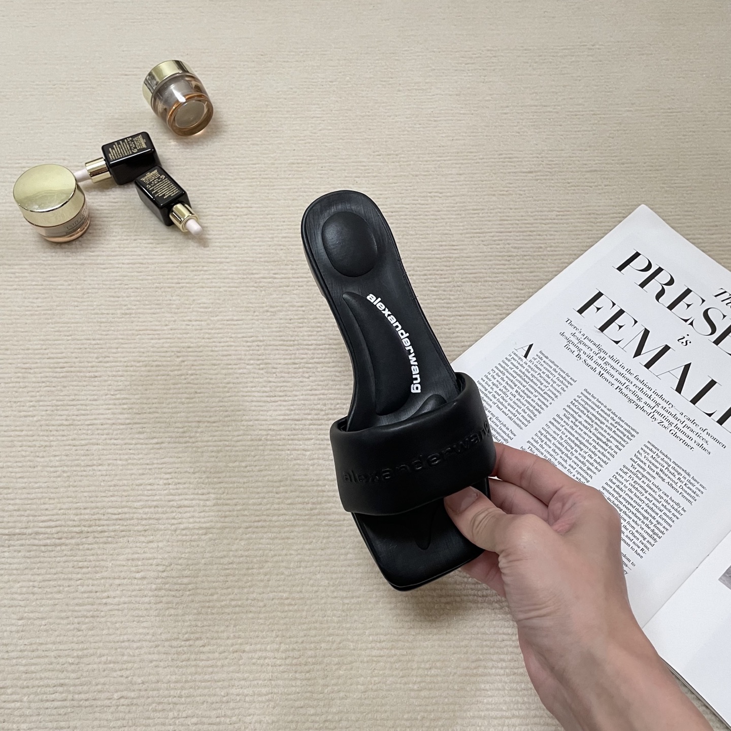 A style Square toe flip flops Flat slippers