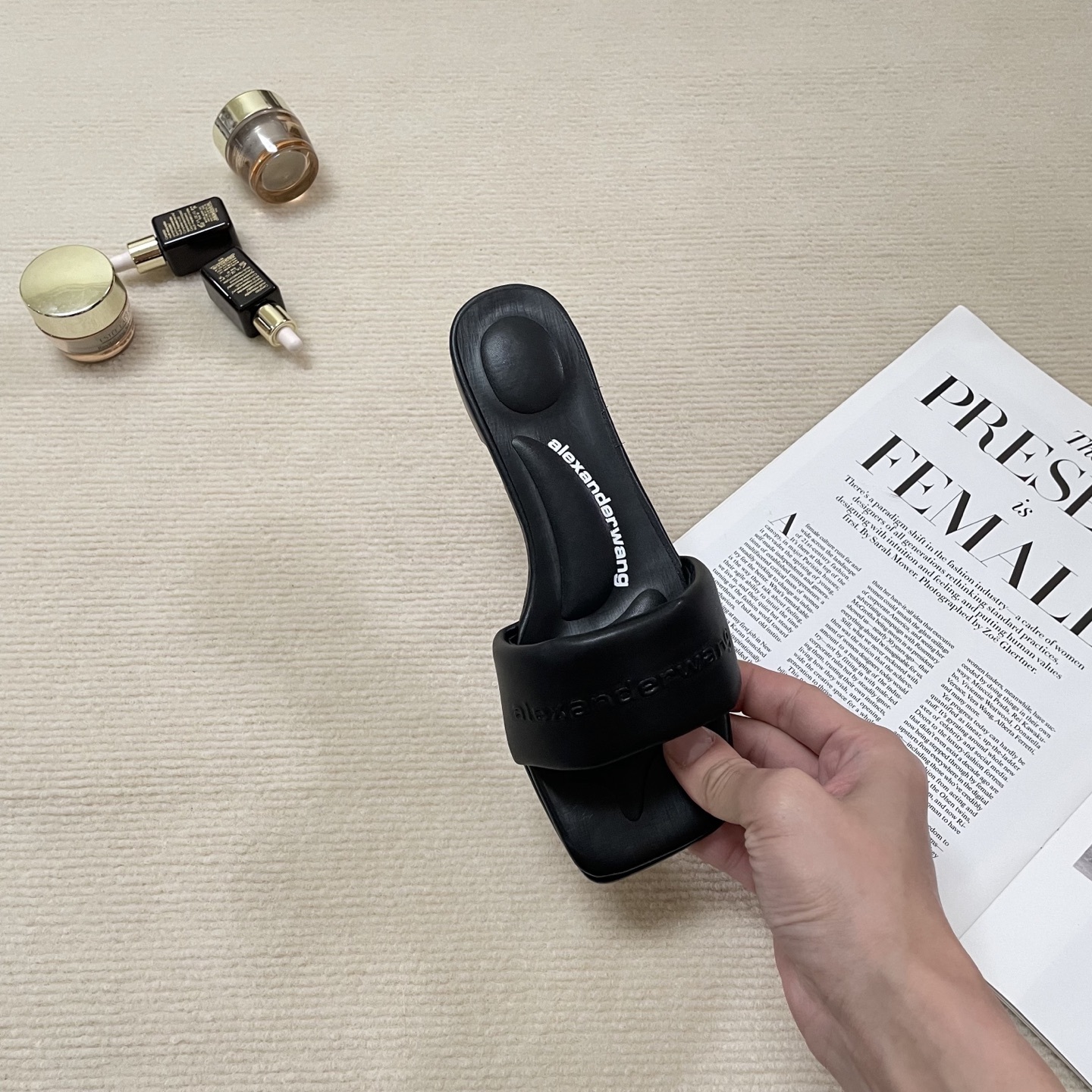 A style Square toe flip flops Flat slippers