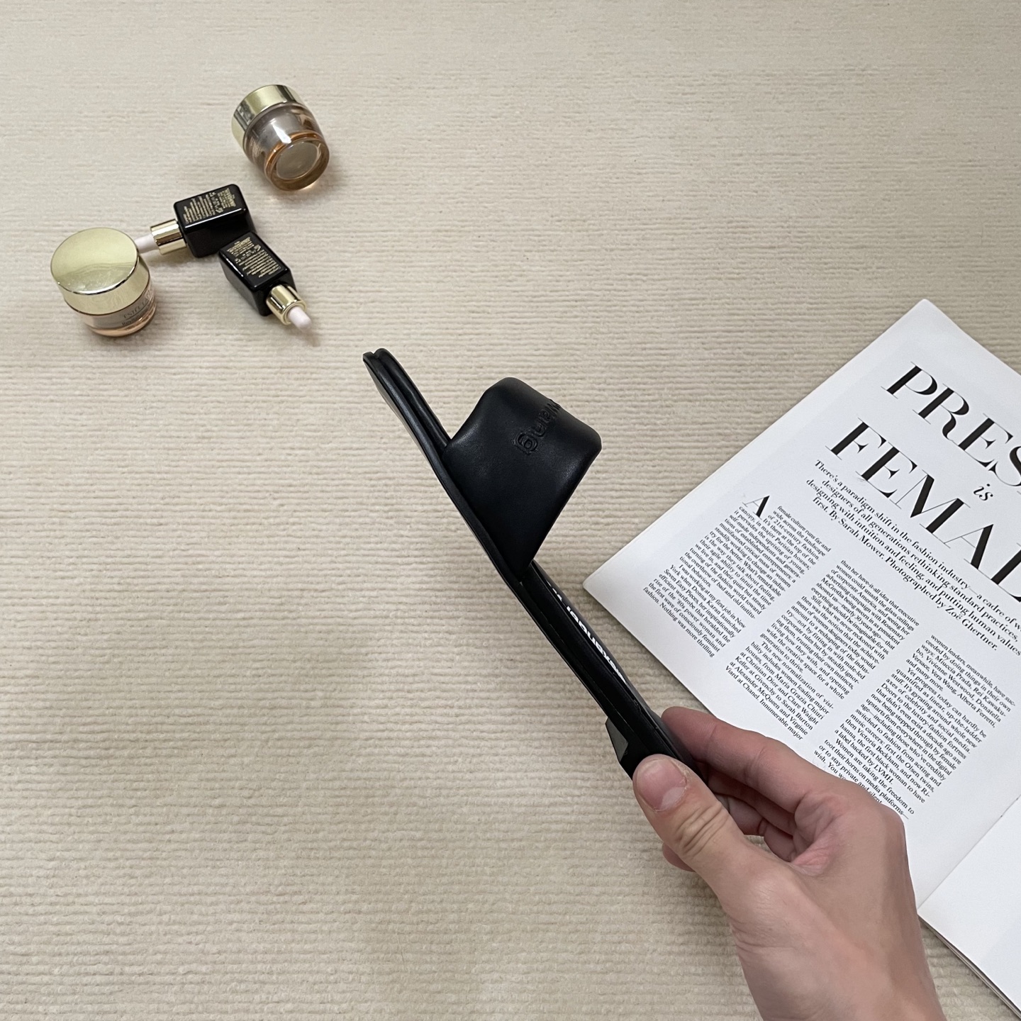 A style Square toe flip flops Flat slippers