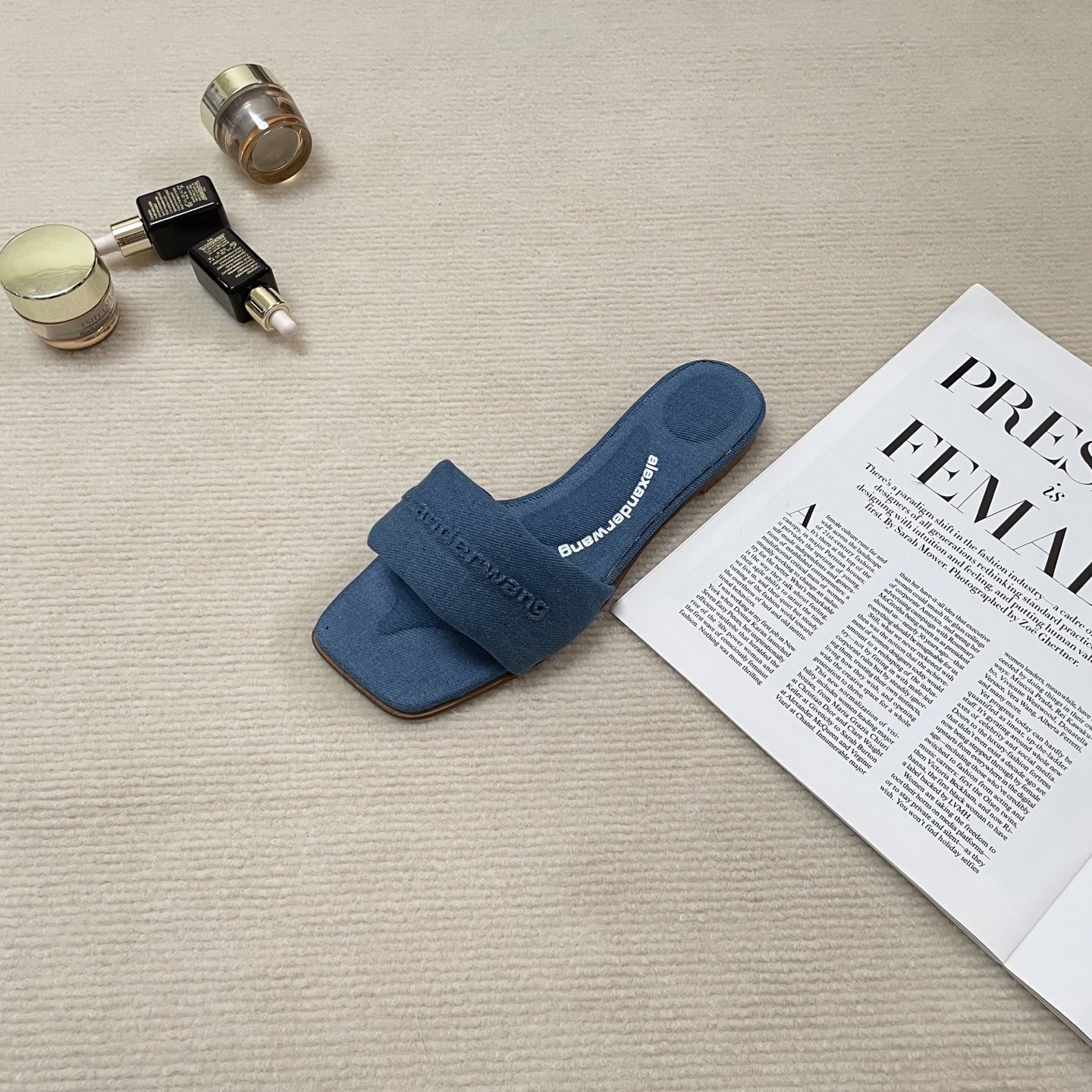 A style Square toe flip flops Flat slippers