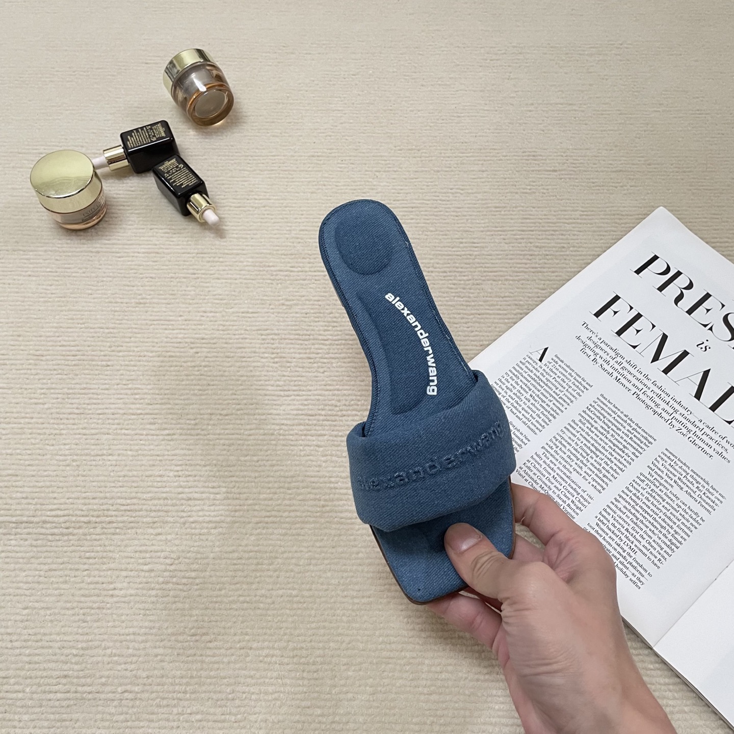 A style Square toe flip flops Flat slippers