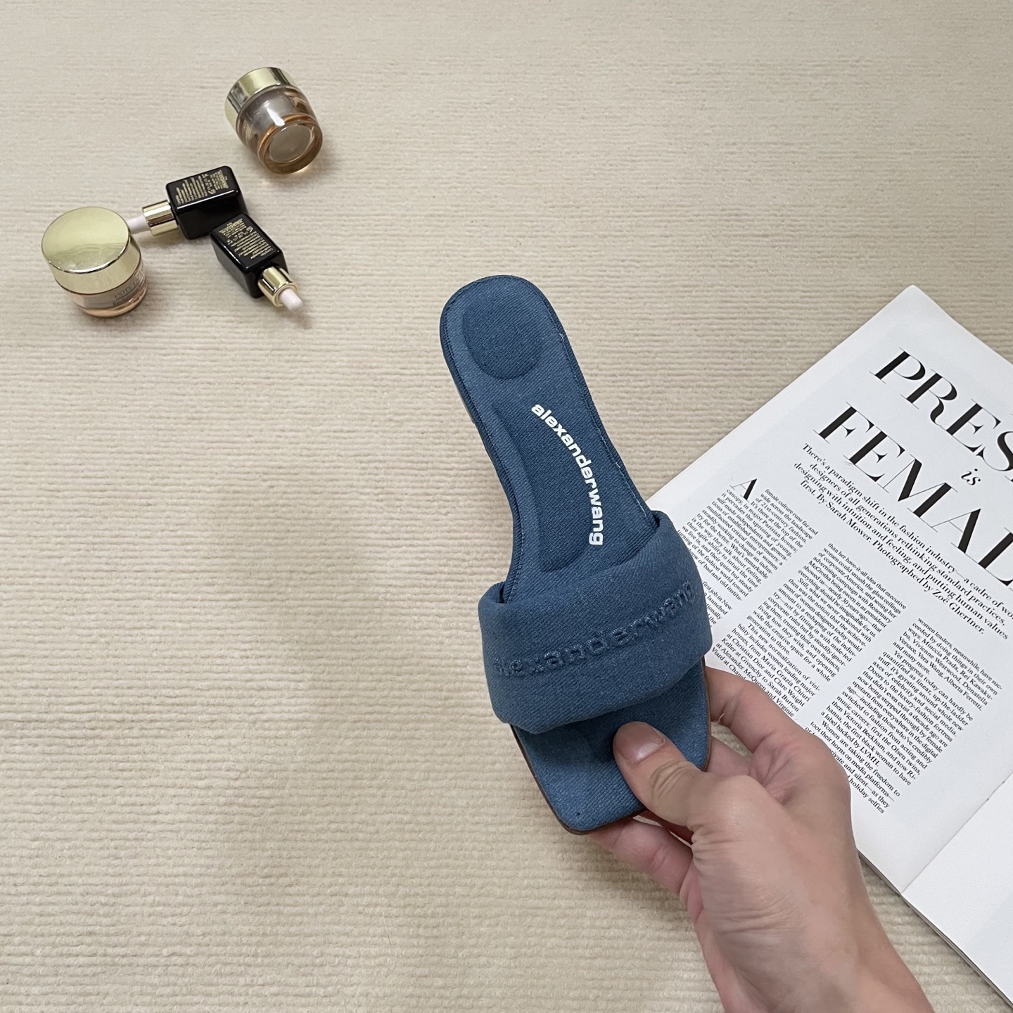 A style Square toe flip flops Flat slippers