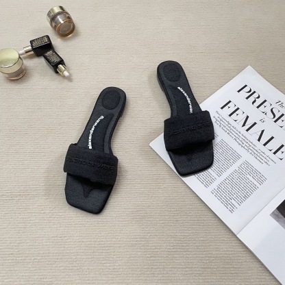 A style Square toe flip flops Flat slippers