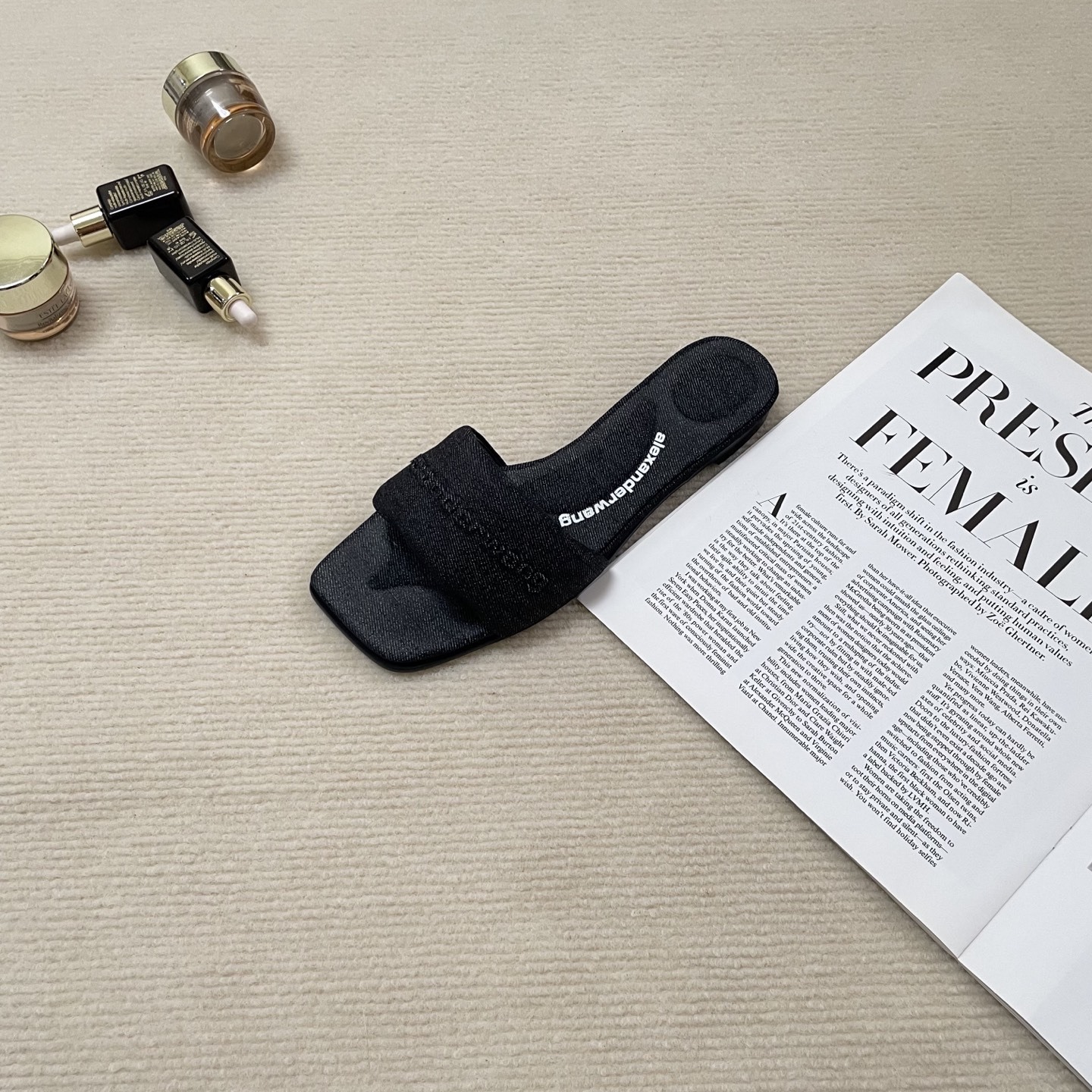 A style Square toe flip flops Flat slippers