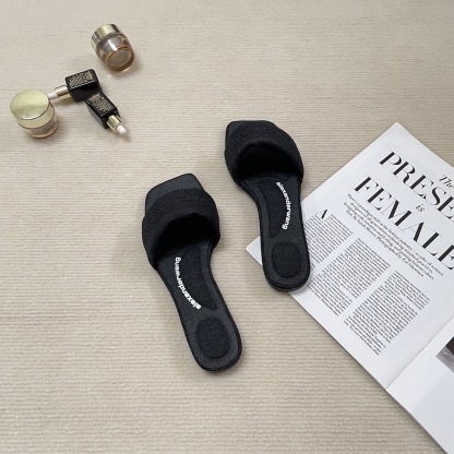 A style Square toe flip flops Flat slippers