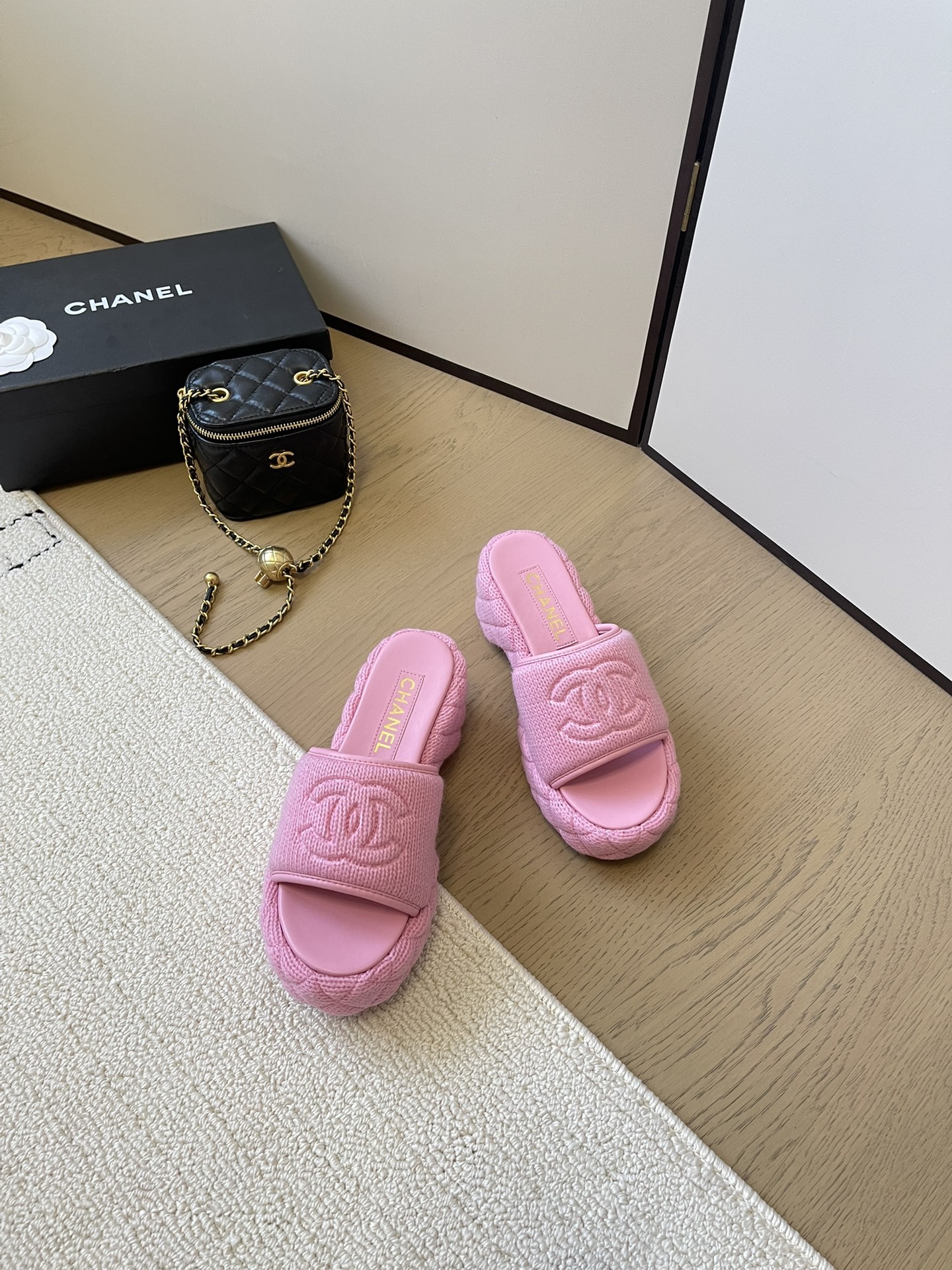 C styleKnitted diamond slippers6cm