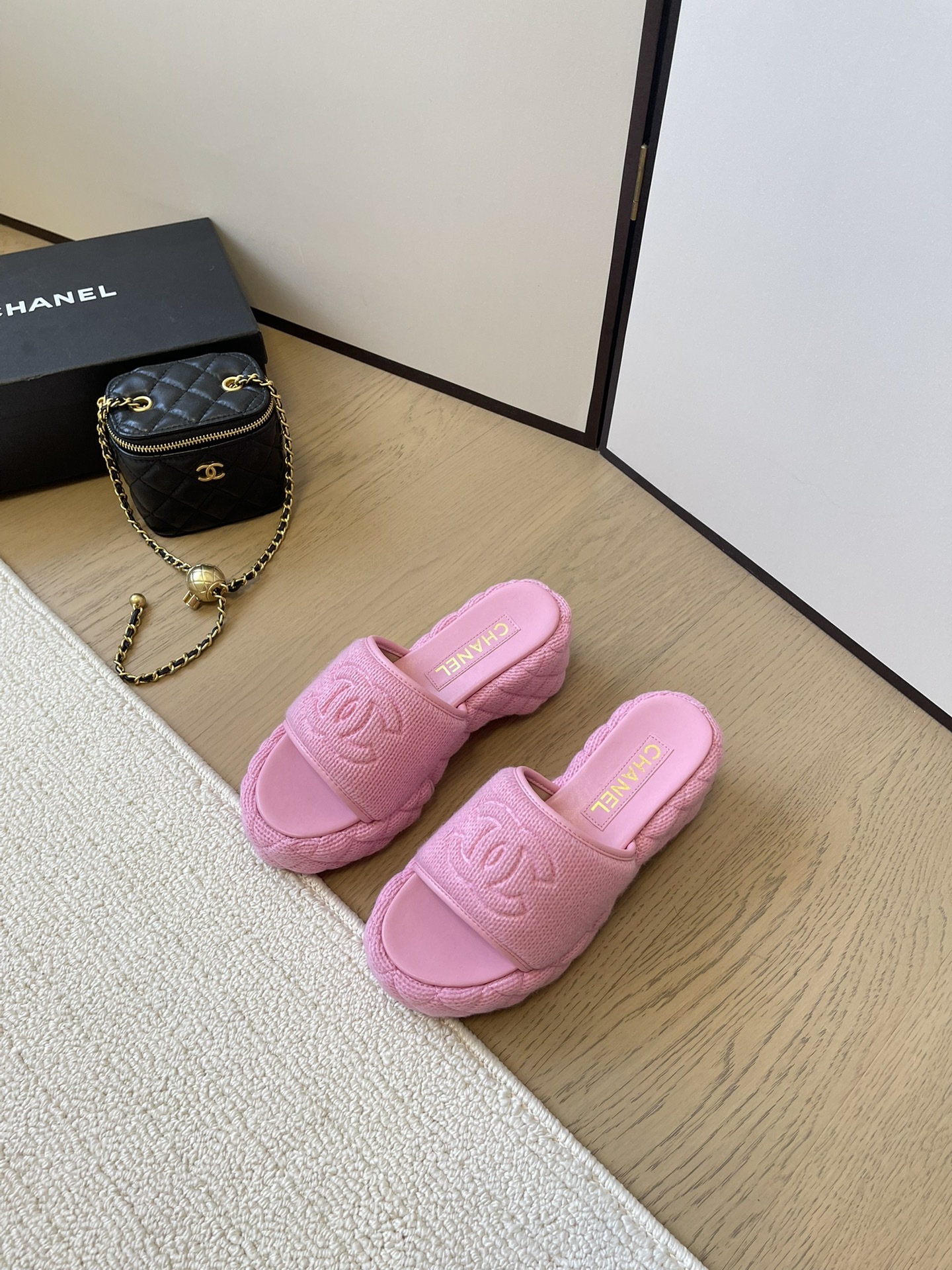 C styleKnitted diamond slippers6cm