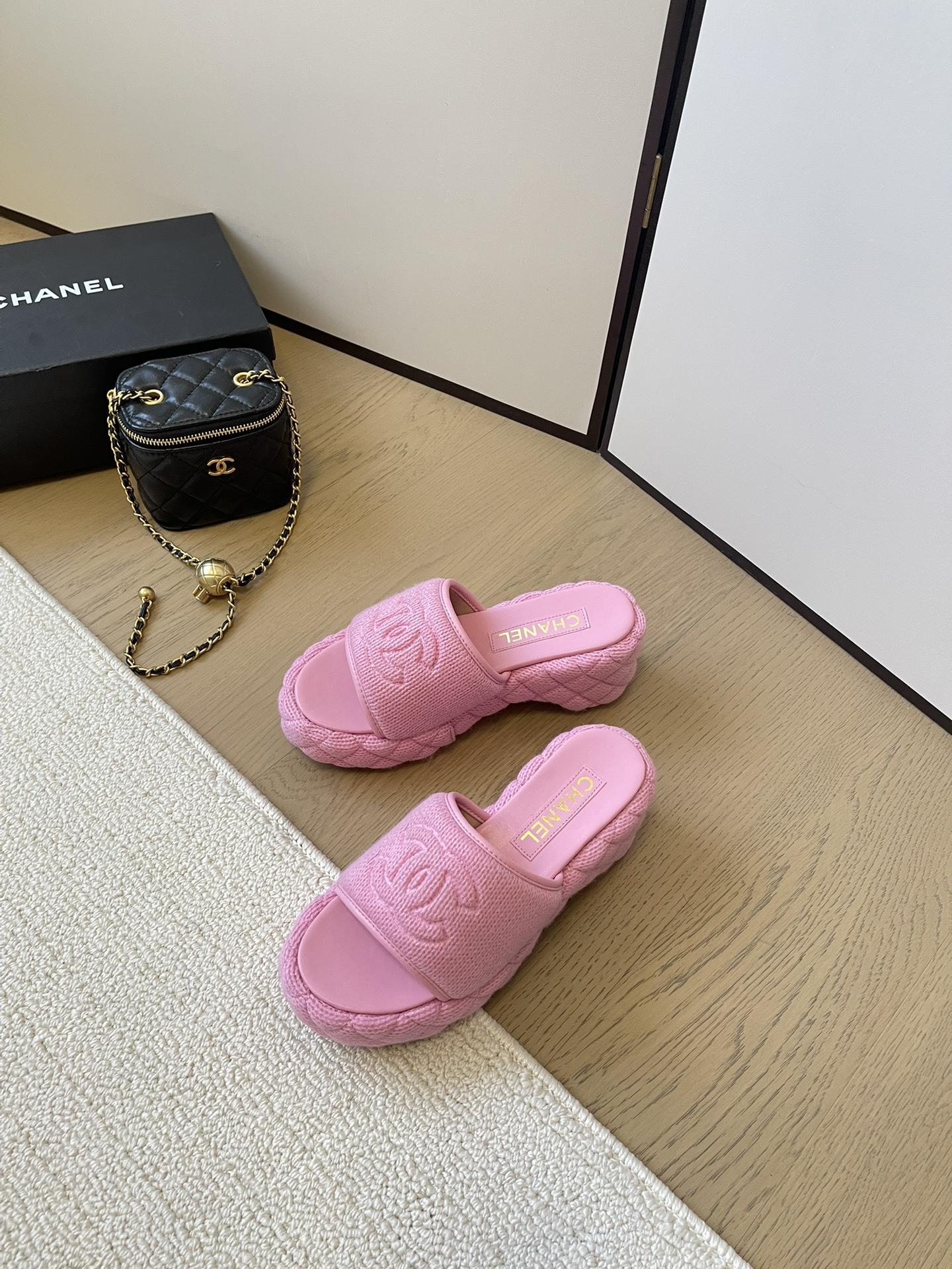 C styleKnitted diamond slippers6cm