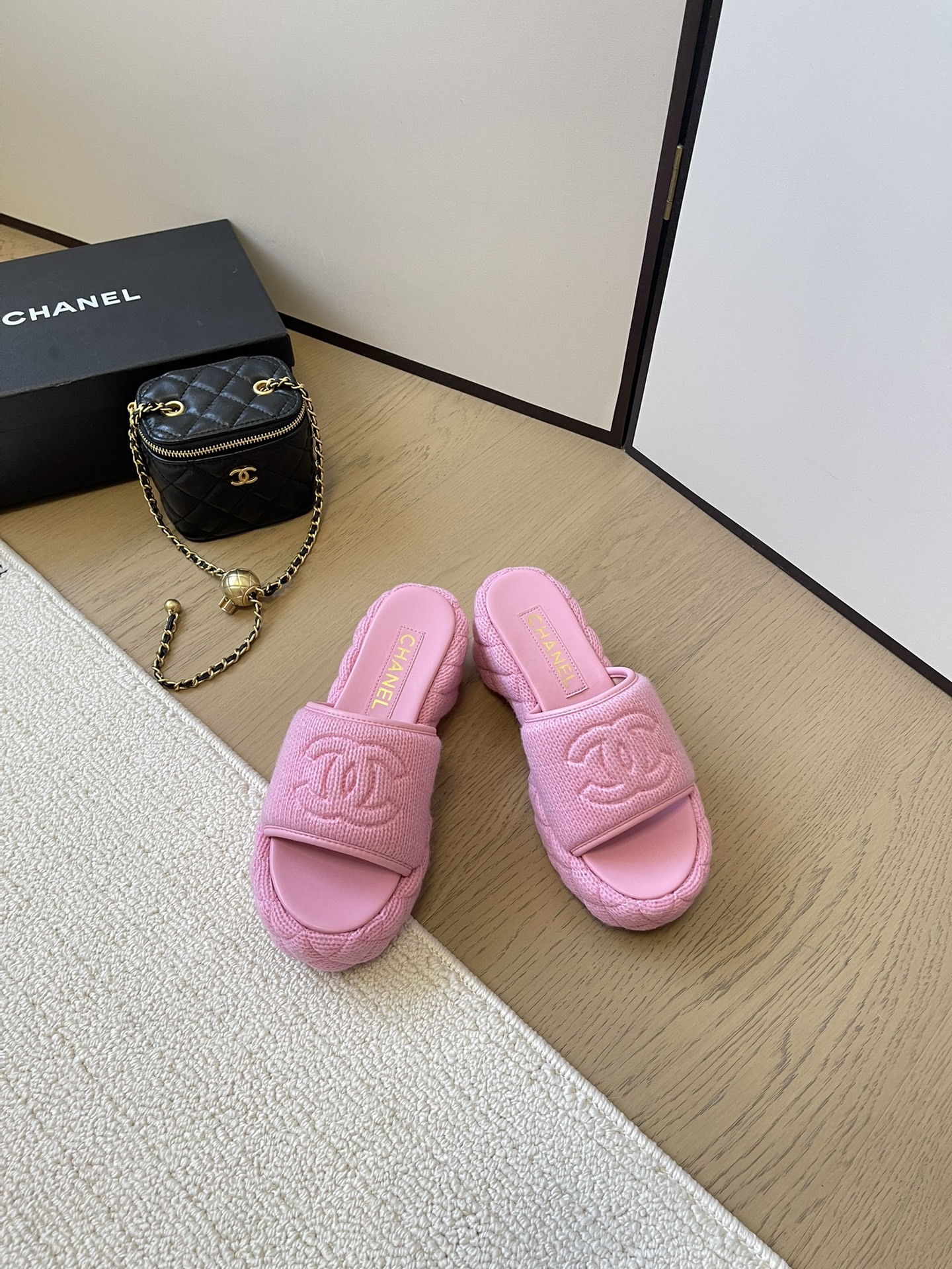 C styleKnitted diamond slippers6cm