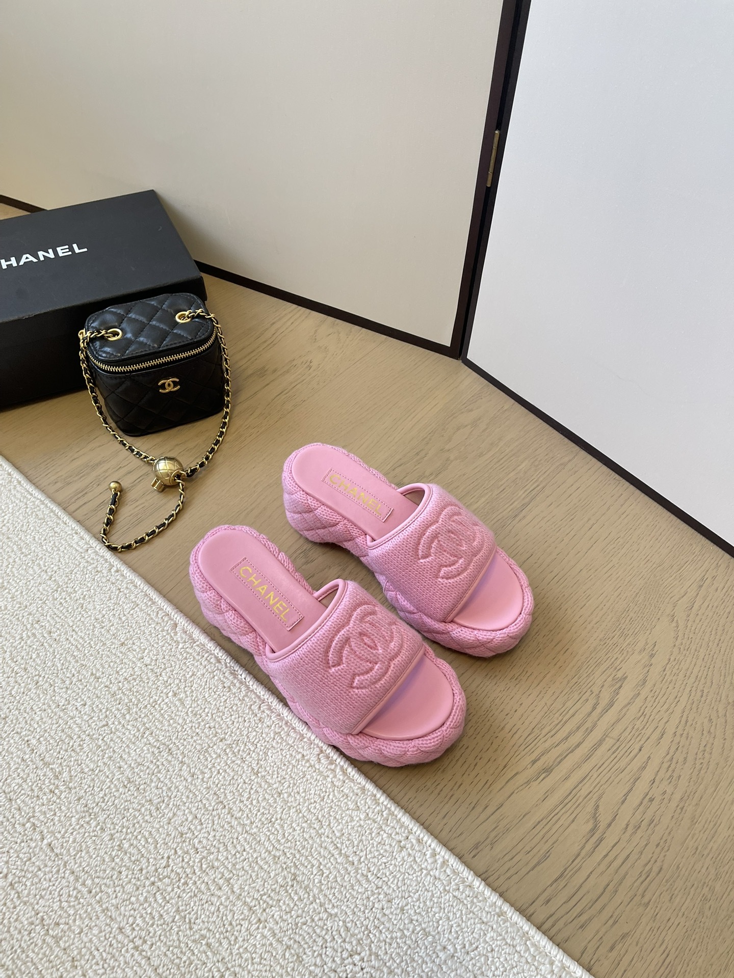 C styleKnitted diamond slippers6cm