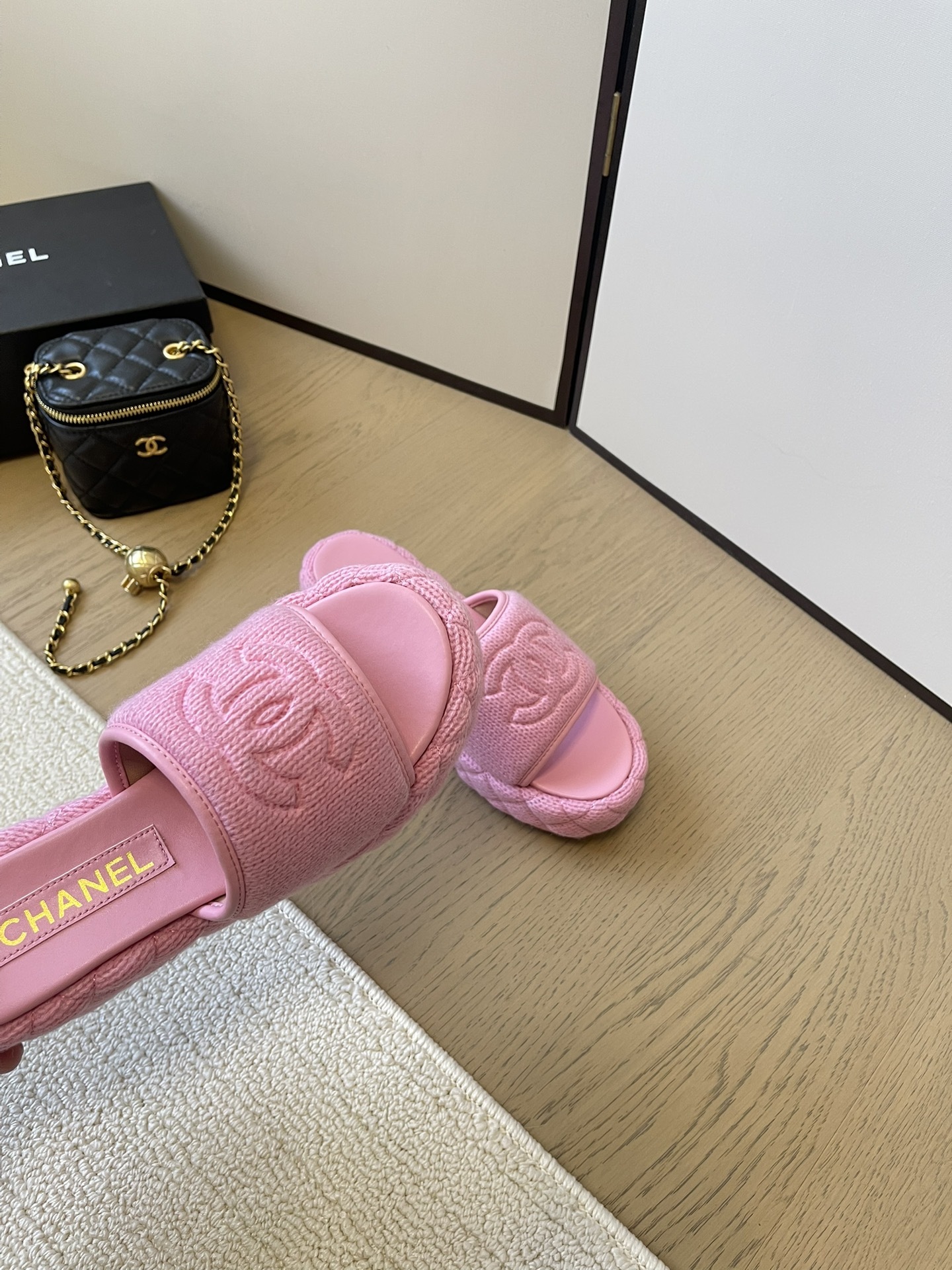 C styleKnitted diamond slippers6cm