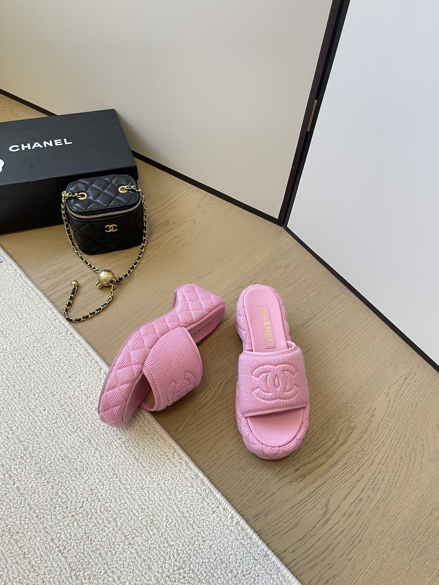 C styleKnitted diamond slippers6cm