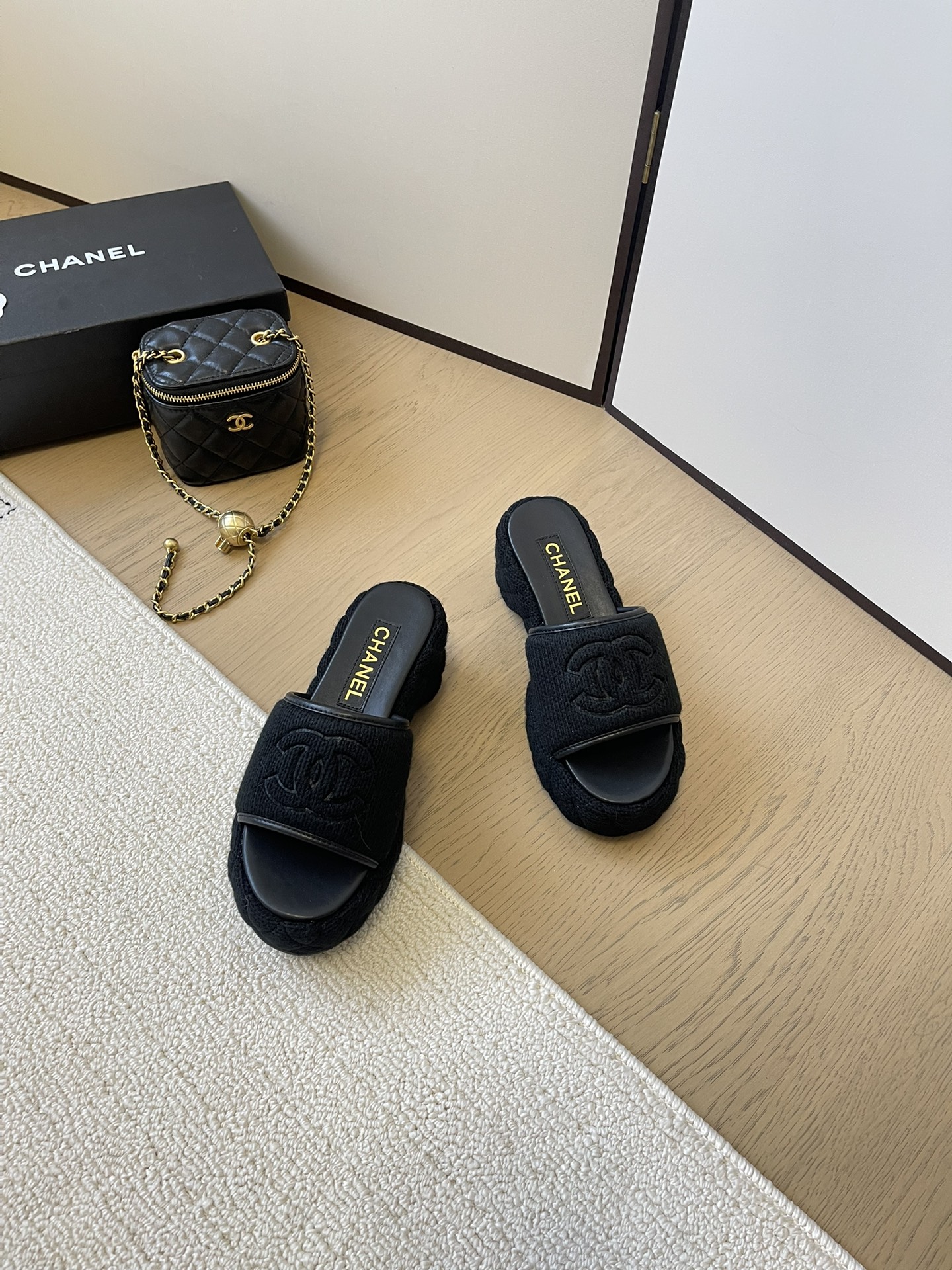 C styleKnitted diamond slippers6cm