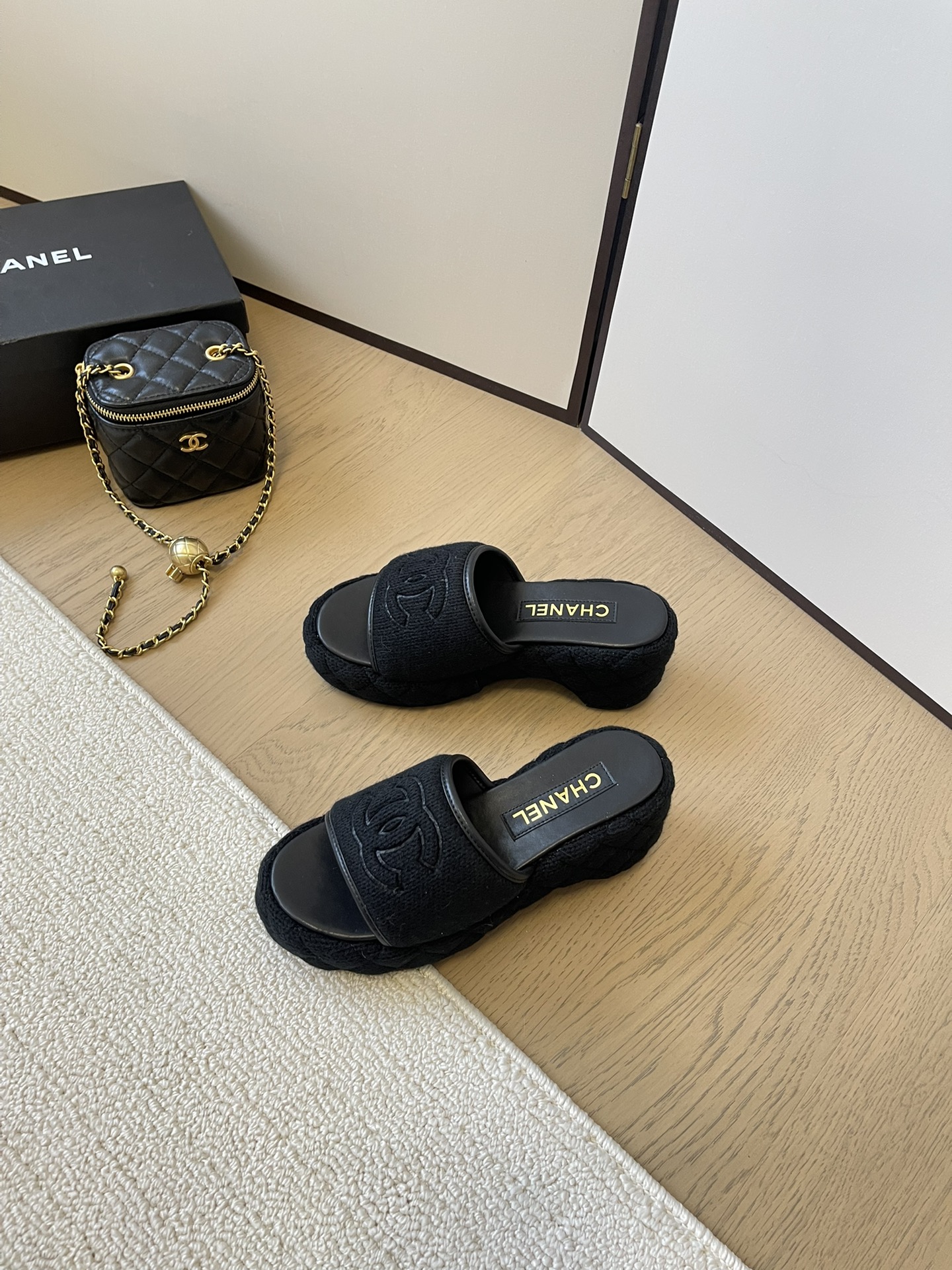 C styleKnitted diamond slippers6cm