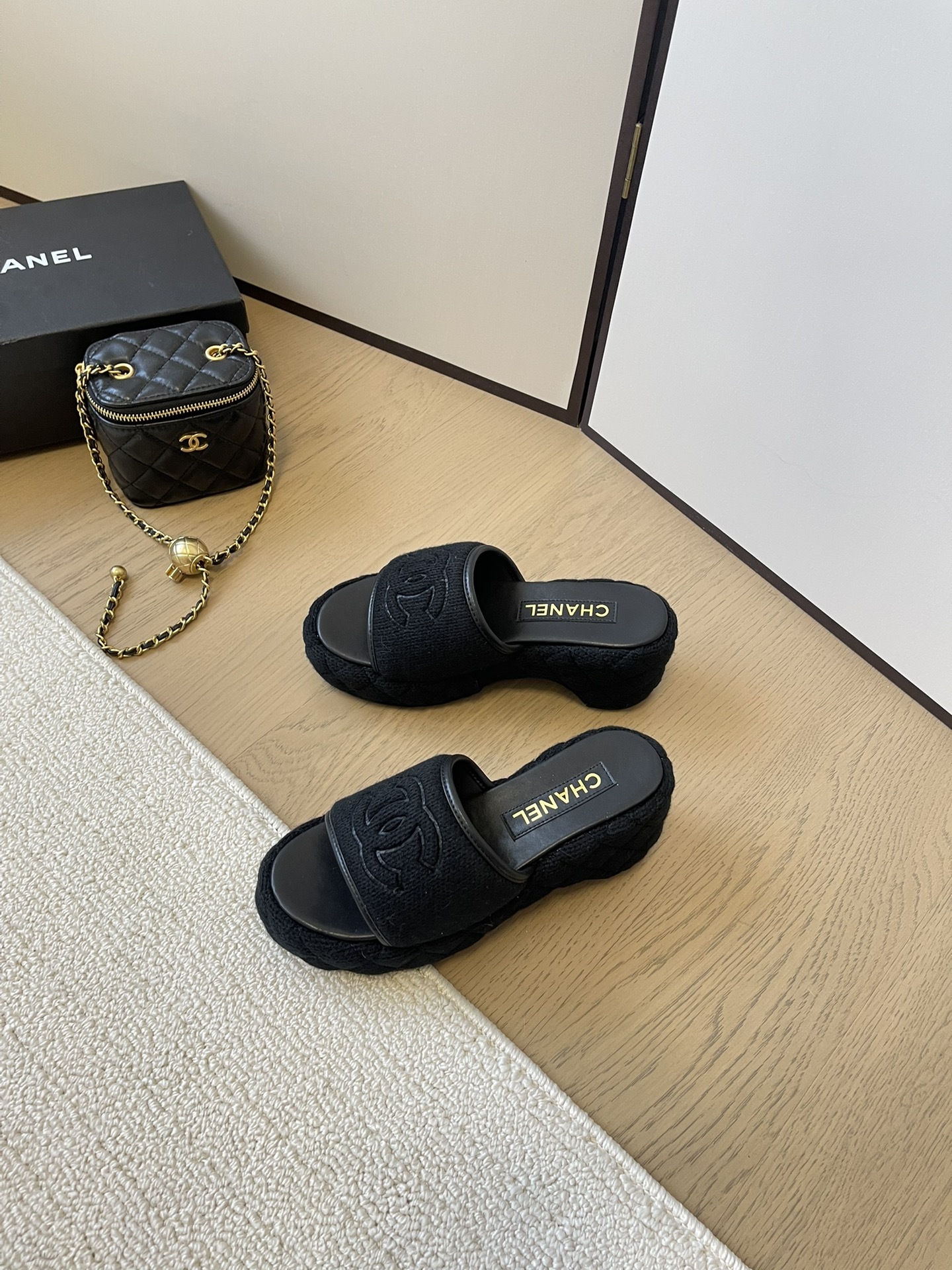 C styleKnitted diamond slippers6cm