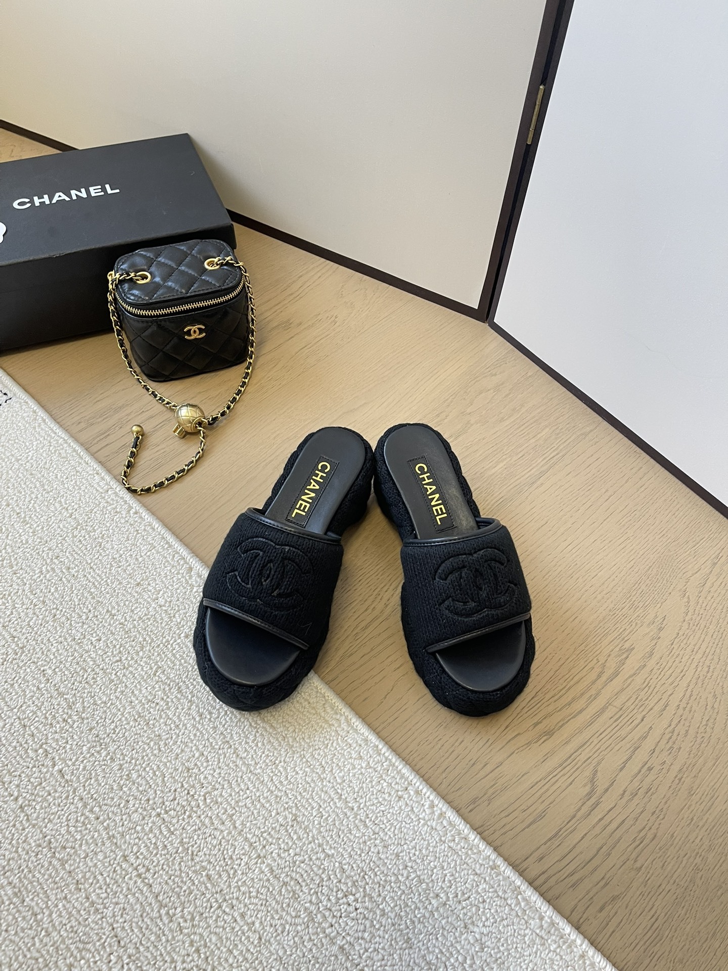 C styleKnitted diamond slippers6cm