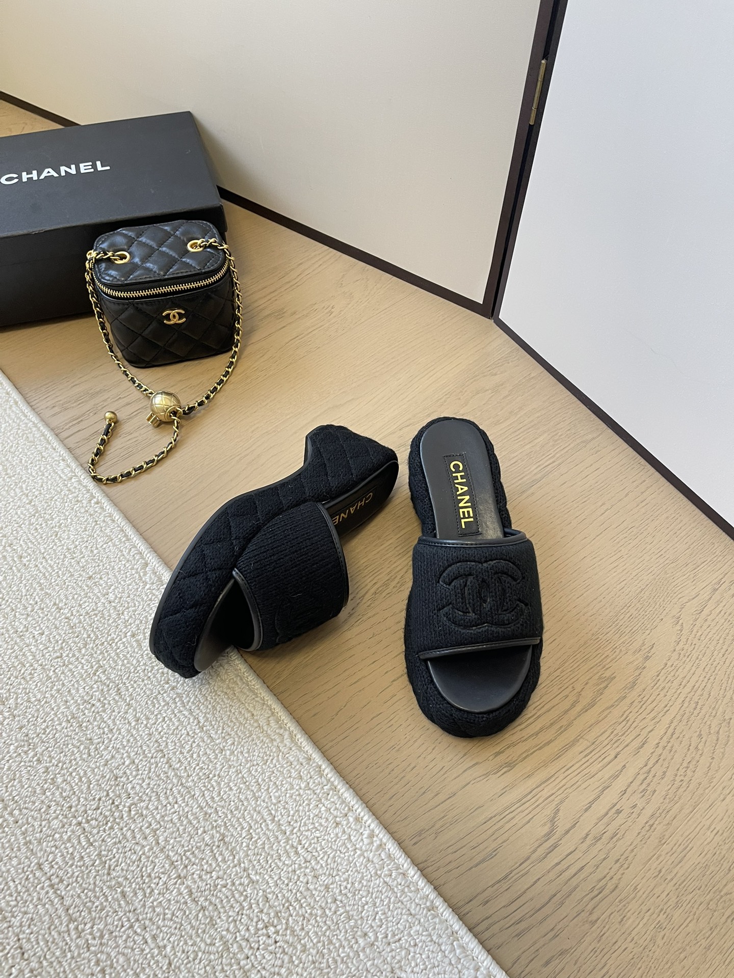 C styleKnitted diamond slippers6cm