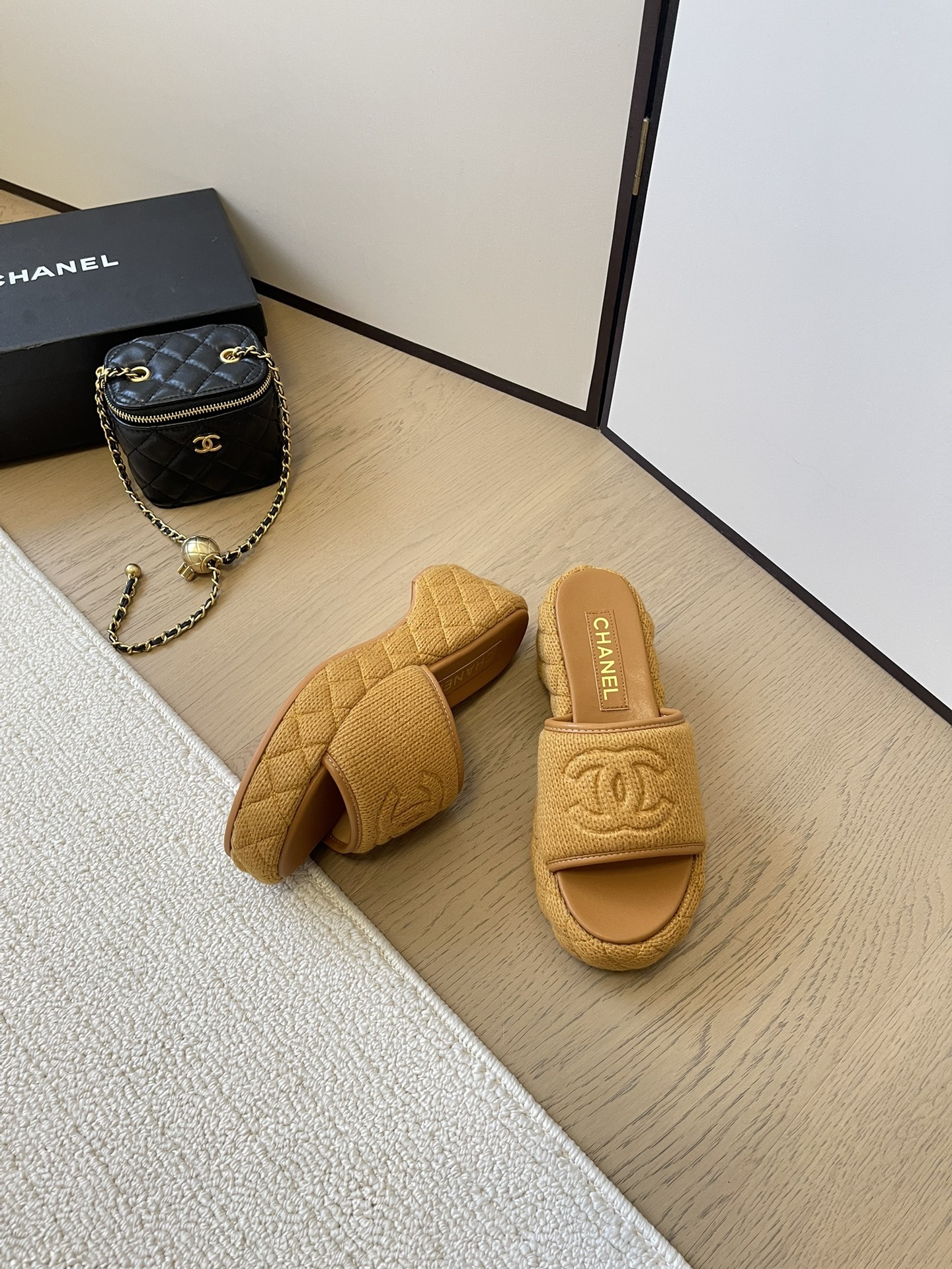 C styleKnitted diamond slippers6cm