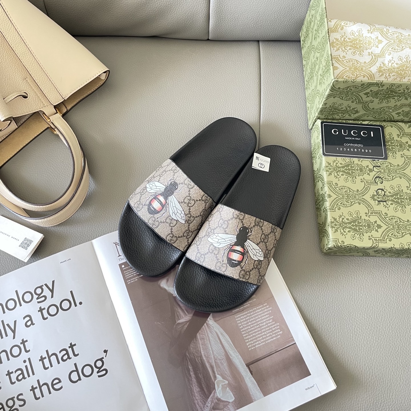 G style Couples slippers, beach slippers, flat slippers