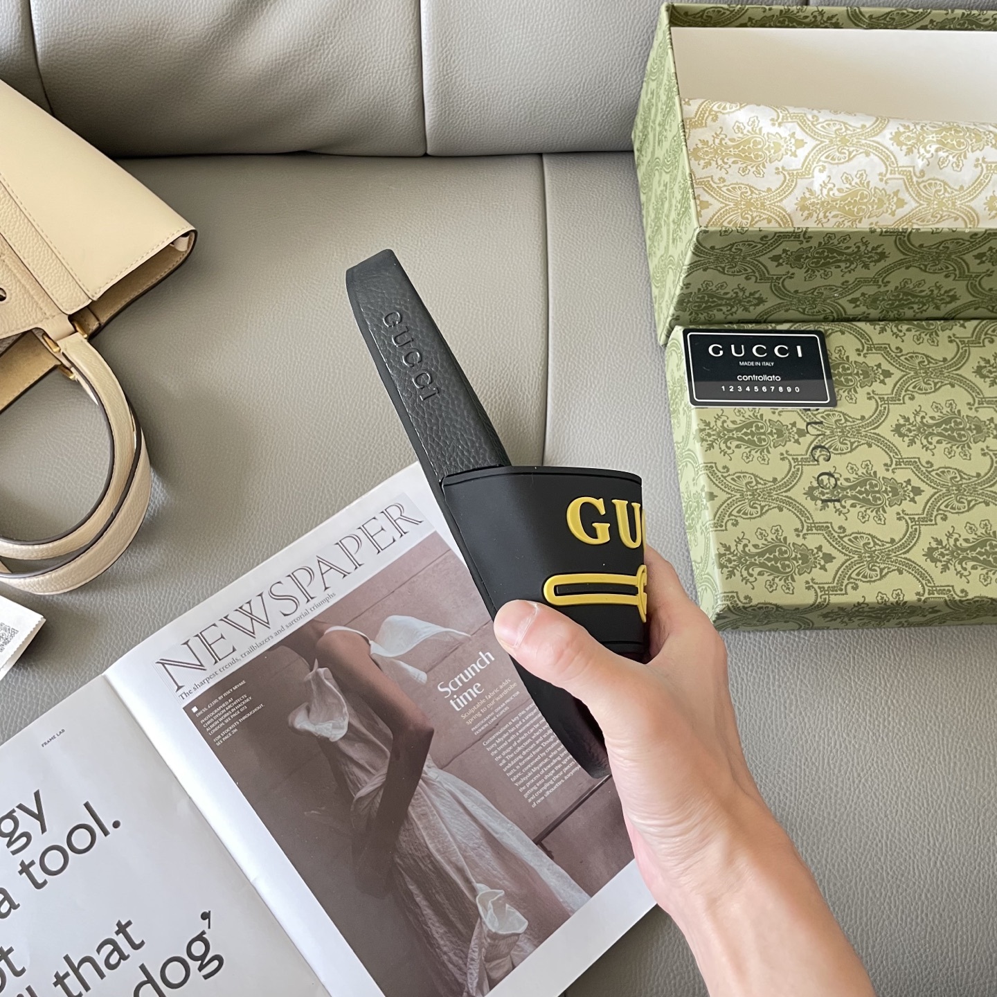 G style Couples slippers, beach slippers, flat slippers