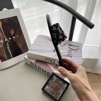 L style Denim Flat Slippers Casual Sandals