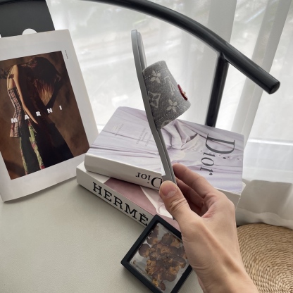 L style Denim Flat Slippers Casual Sandals