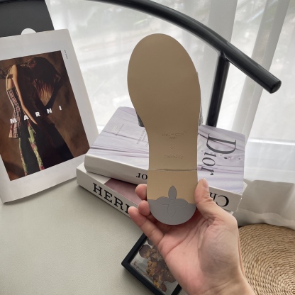 L style Denim Flat Slippers Casual Sandals