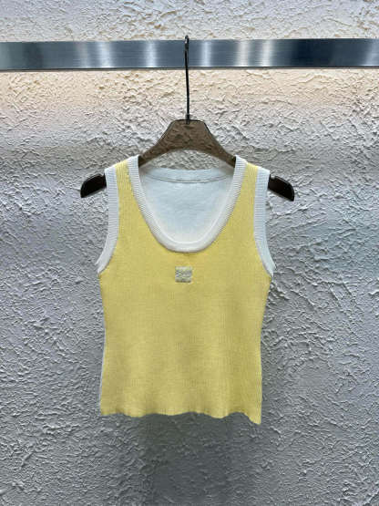 L style logo embroidered colour-block vest