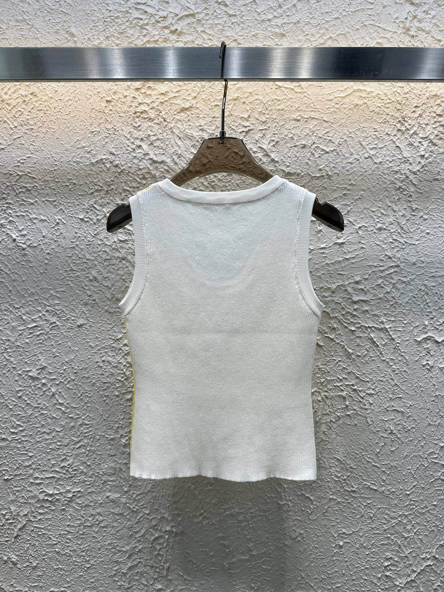 L style logo embroidered colour-block vest