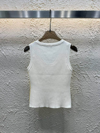 L style logo embroidered colour-block vest