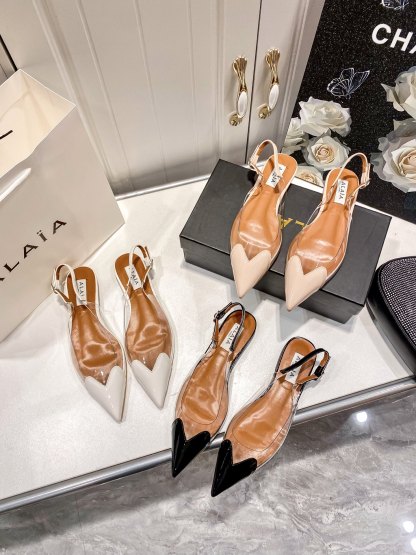 A style Heart transparent pointed flat sandals