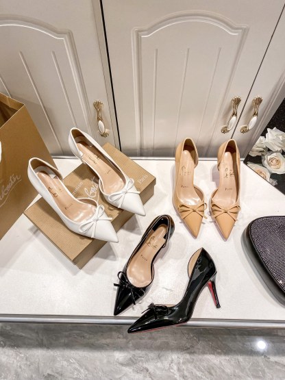 C style Bow pointed high heels