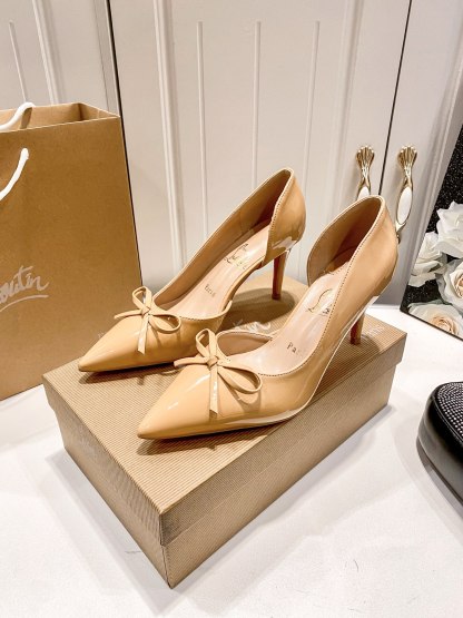 C style Bow pointed high heels