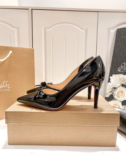 C style Bow pointed high heels