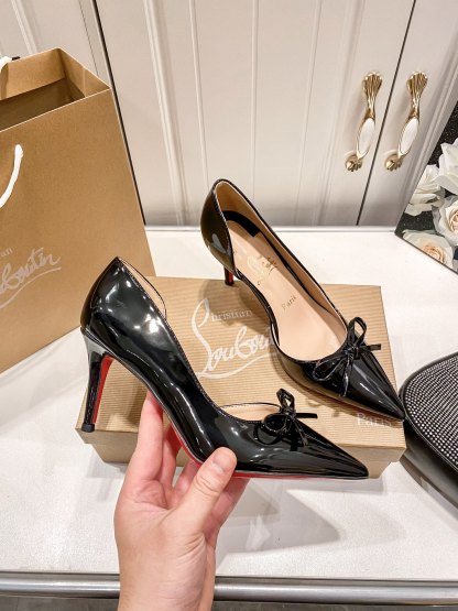 C style Bow pointed high heels