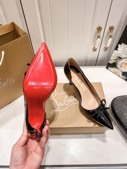 C style Bow pointed high heels