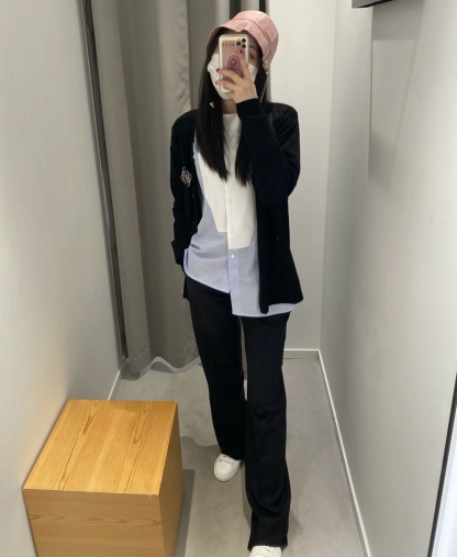 L style Lambskin bucket hat with patchwork zip