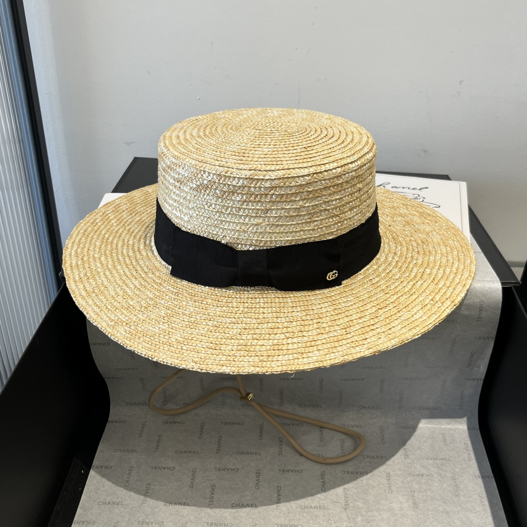 G style Flat straw hat
