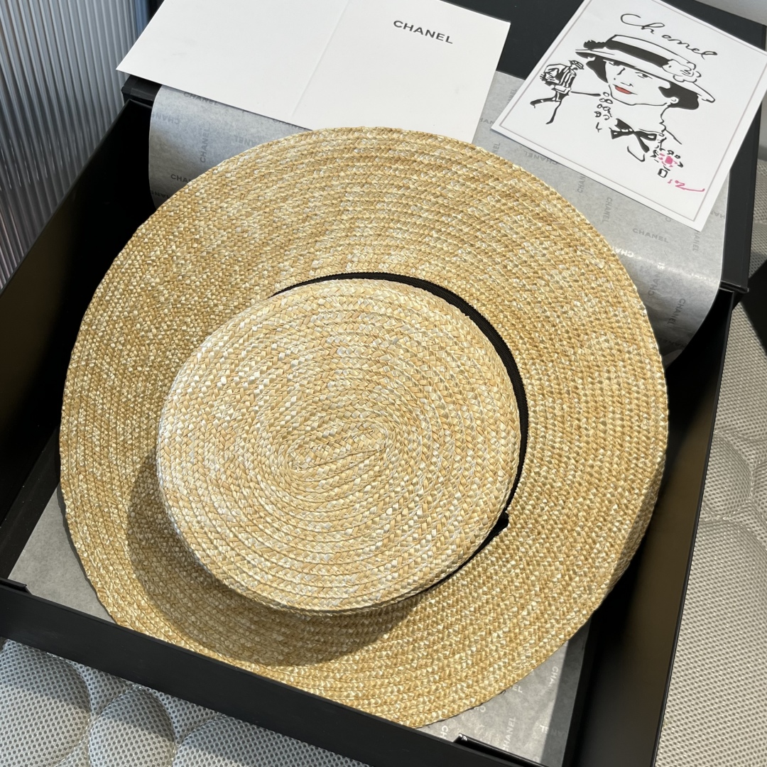G style Flat straw hat