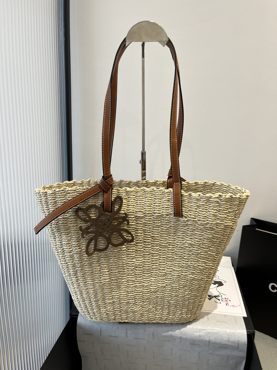 L style Beach style straw bag