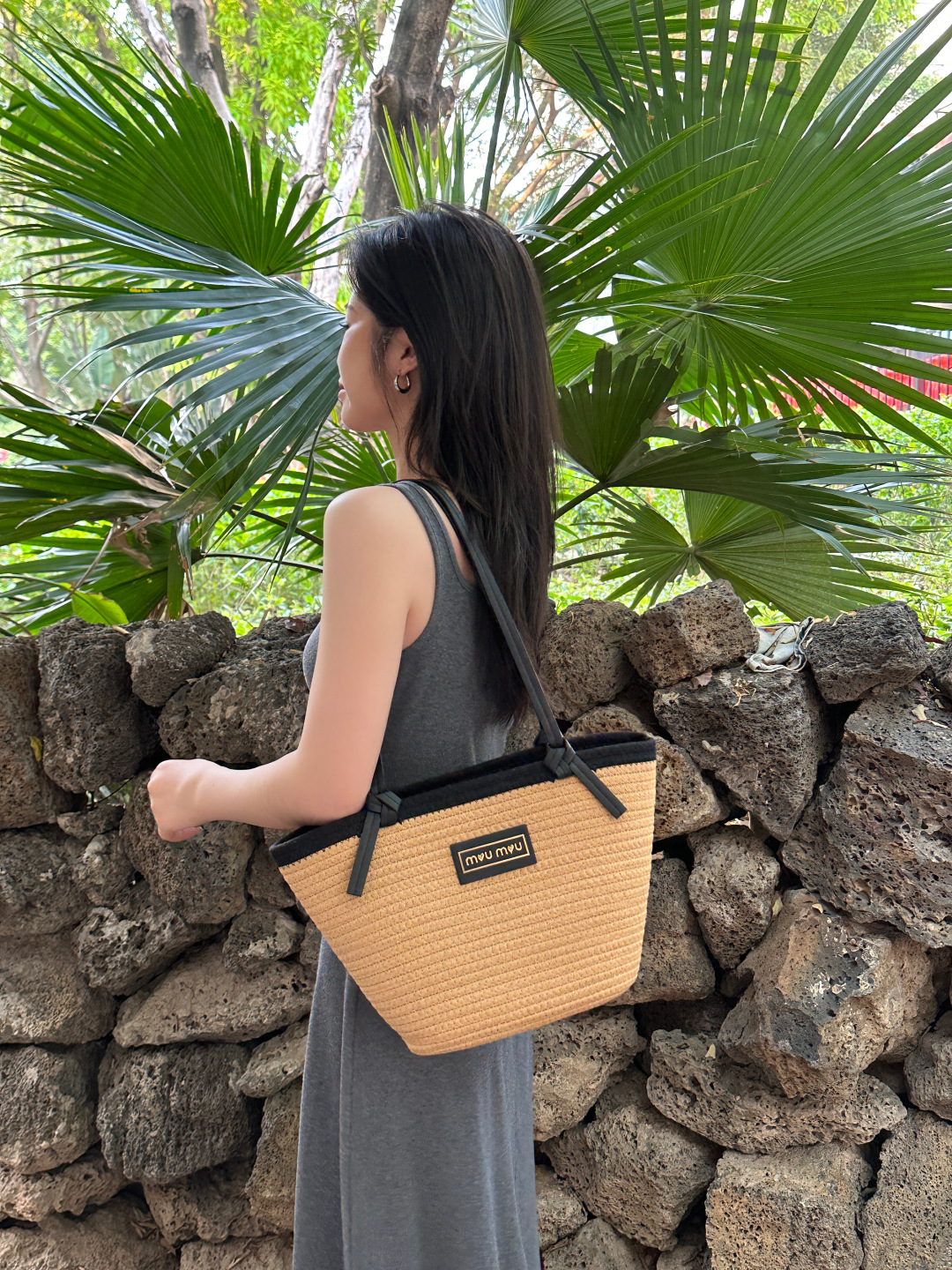 M style Woven Bag 40*30cm