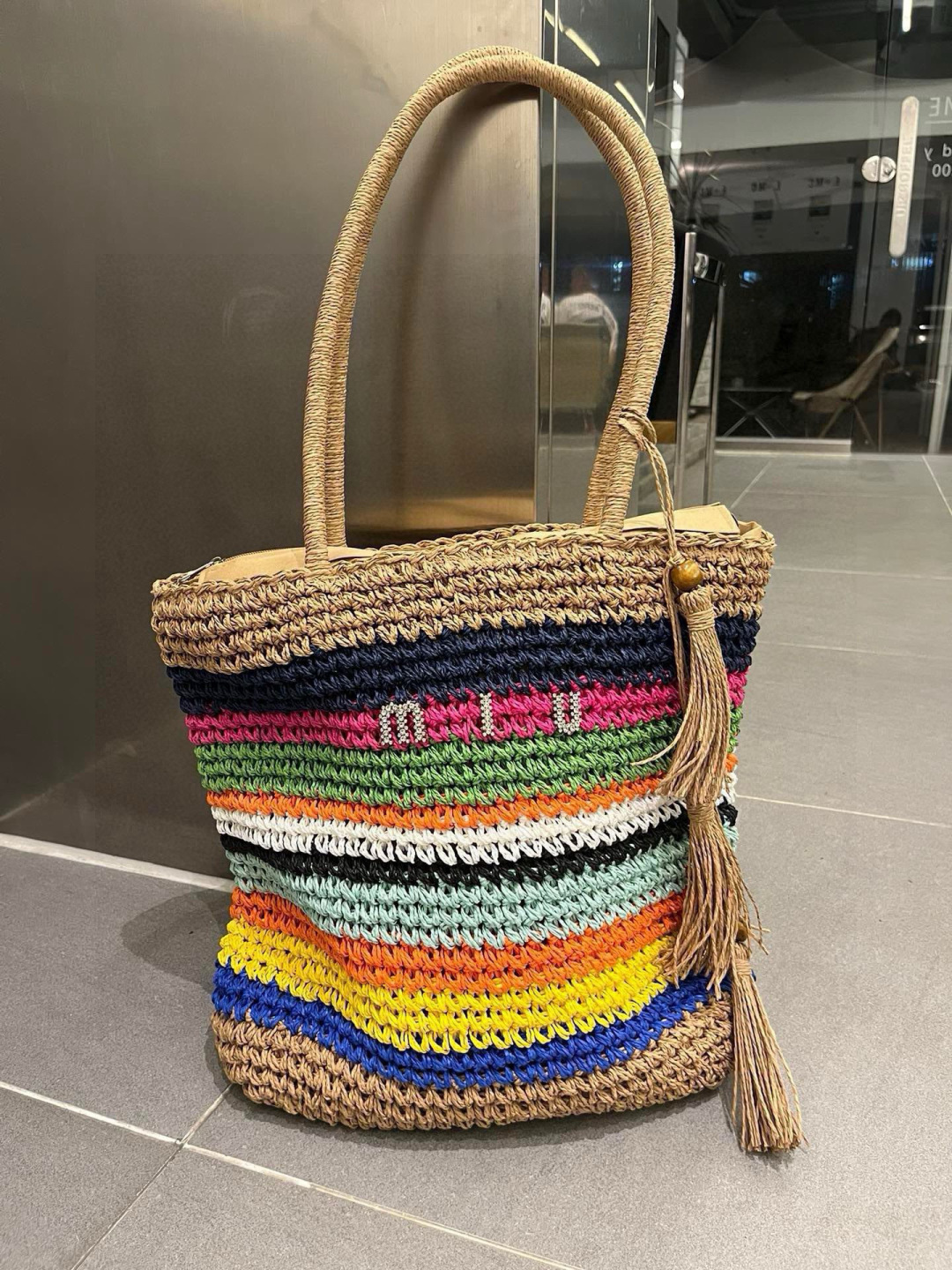 M style Summer style straw bag
