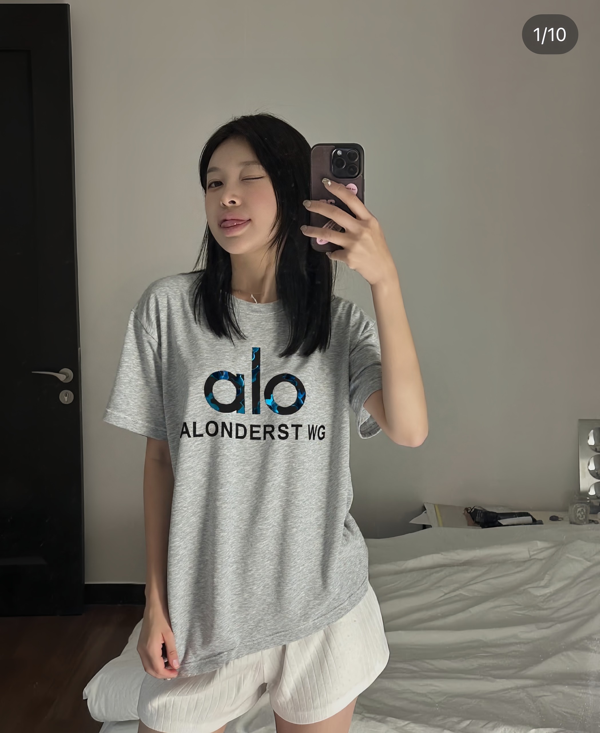 A style 3D disc print short-sleeved T-shirt