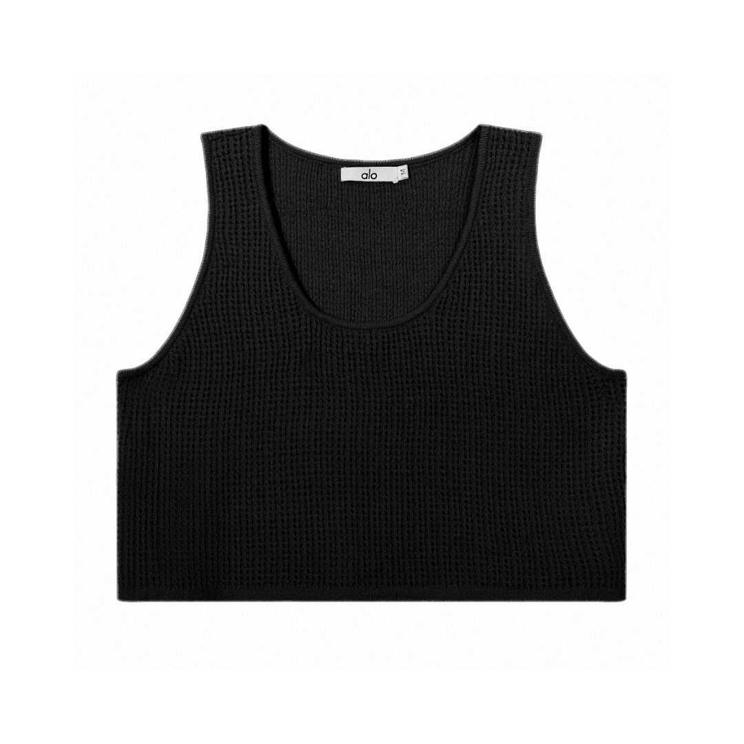 A style Waffle Knit Tank Top and Shorts Set