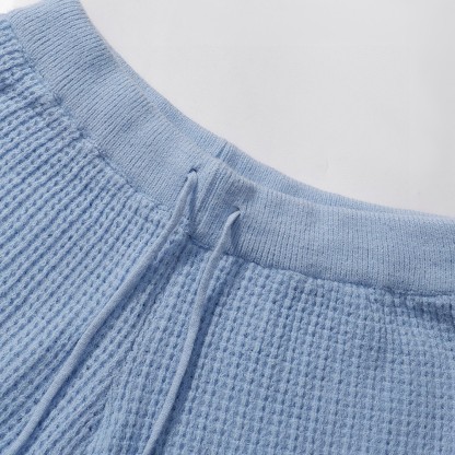 A style Waffle Knit Tank Top and Shorts Set