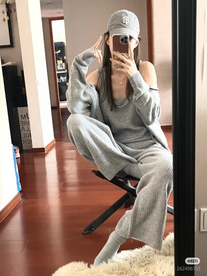 A style Waffle Knit Tank Top and Shorts Set