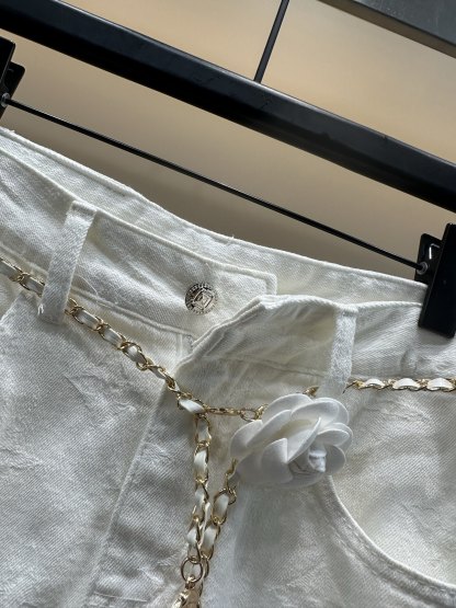 L style Embroidery Custom Fabric Washed Denim Skirt