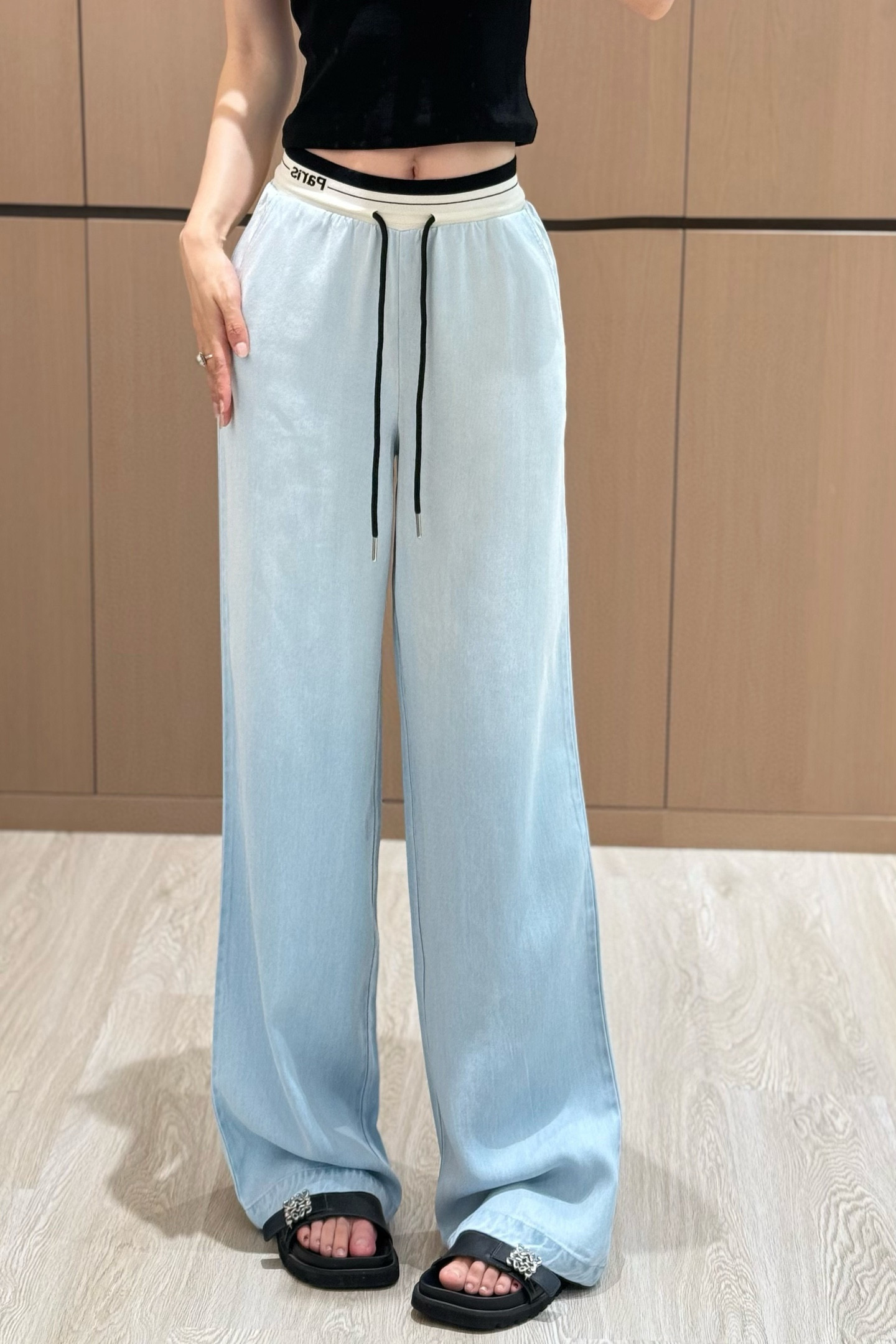 P style Drawstring Tencel Jeans