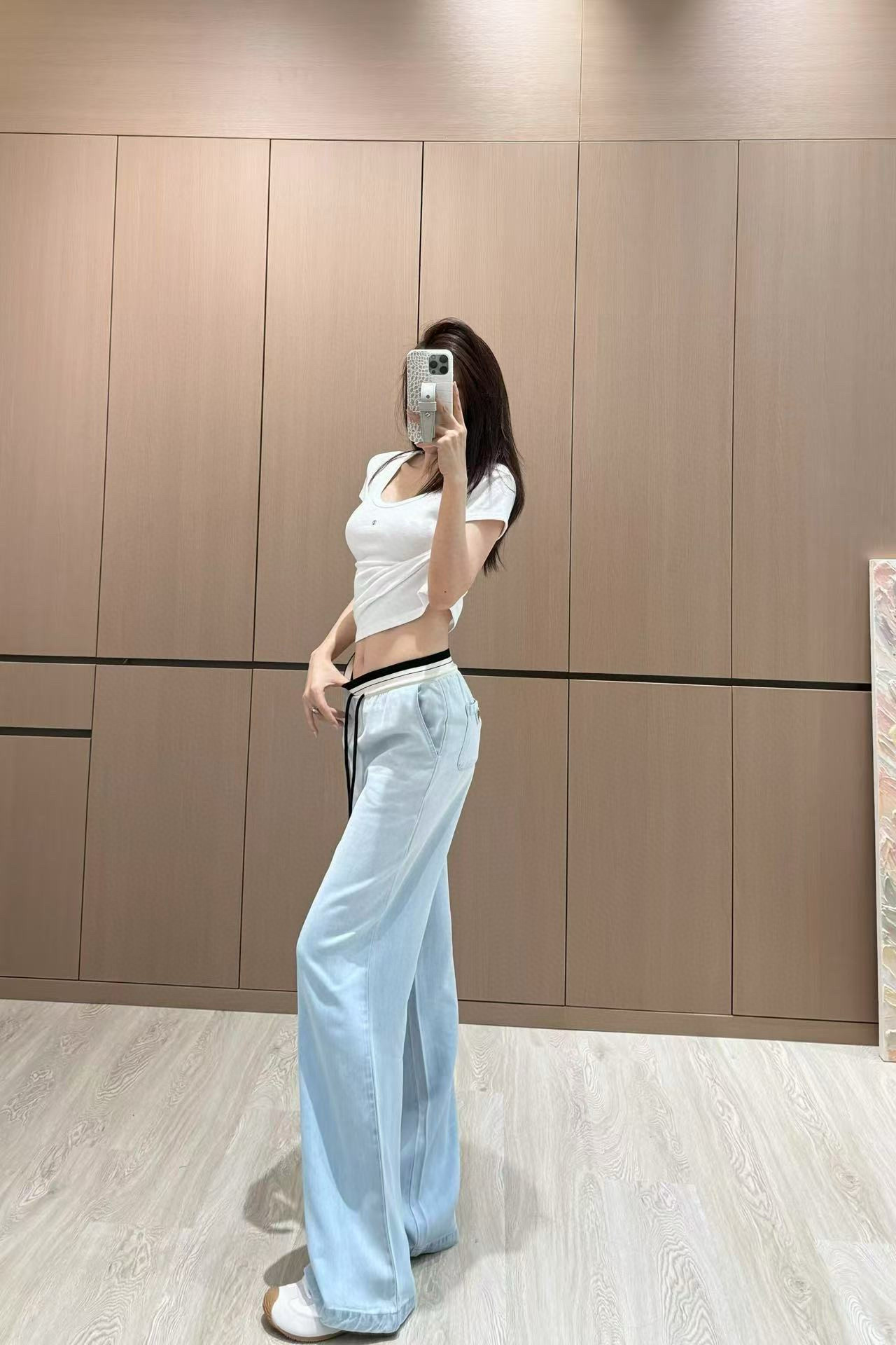 P style Drawstring Tencel Jeans