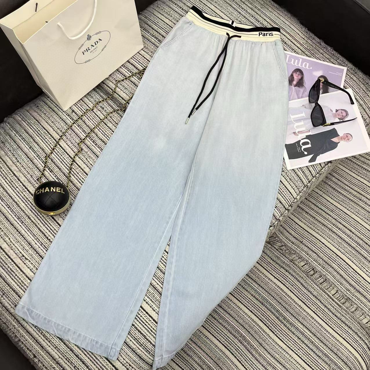 P style Drawstring Tencel Jeans